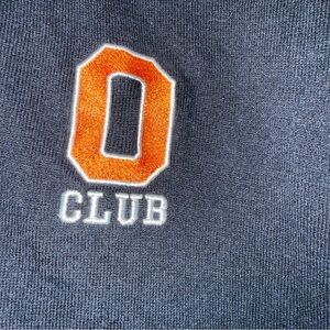 Port Authority Men's navy Sweater with Orange Club Emblem